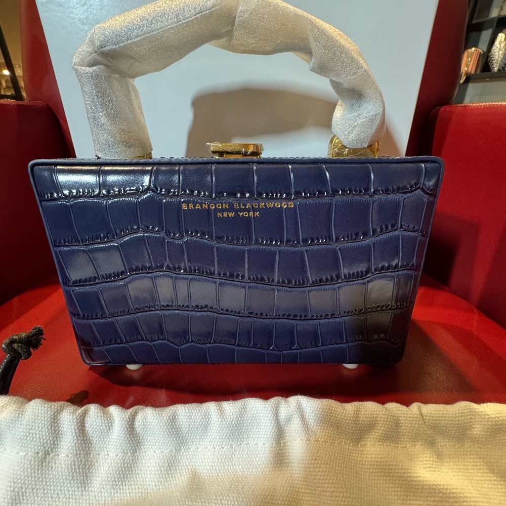 Brandon Blackwood Blue Croc-Embossed Slim Trunk